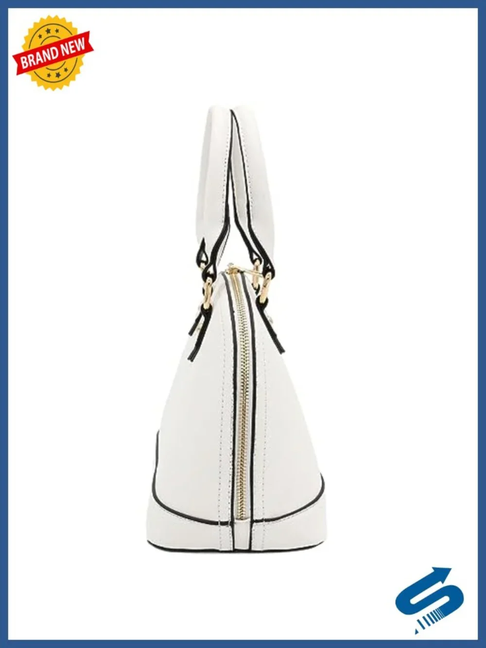 Saffiano Classic Dome Satchel with Gold Tone Hardware